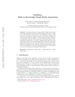 TabEAno: Table to Knowledge Graph Entity Annotation
