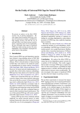 On the Frailty of Universal POS Tags for Neural UD Parsers