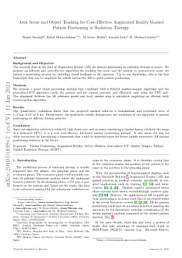Joint Scene and Object Tracking for Cost-Effective Augmented Reality
  Assisted Patient Positioning in Radiation Therapy