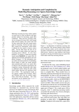 Dynamic Anticipation and Completion for Multi-Hop Reasoning over Sparse
  Knowledge Graph