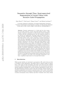 Semantics through Time: Semi-supervised Segmentation of Aerial Videos
  with Iterative Label Propagation