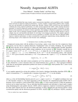Neurally Augmented ALISTA