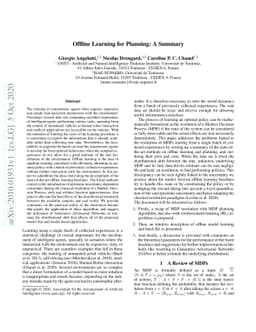 Offline Learning for Planning: A Summary