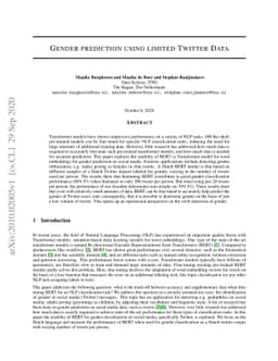 Gender prediction using limited Twitter Data