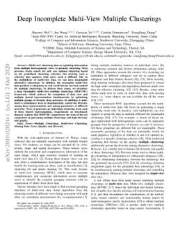 Deep Incomplete Multi-View Multiple Clusterings