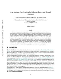 Average-case Acceleration for Bilinear Games and Normal Matrices