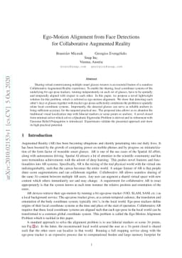Ego-Motion Alignment from Face Detections for Collaborative Augmented
  Reality