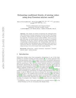 Estimating conditional density of missing values using deep Gaussian
  mixture model