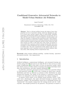 Conditional Generative Adversarial Networks to Model Urban Outdoor Air
  Pollution