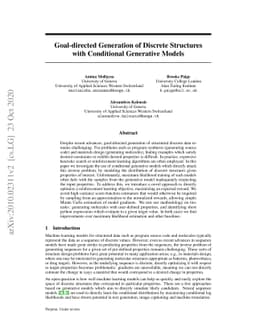 Goal-directed Generation of Discrete Structures with Conditional
  Generative Models