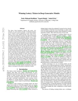 Winning Lottery Tickets in Deep Generative Models