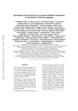 Participatory Research for Low-resourced Machine Translation: A Case
  Study in African Languages