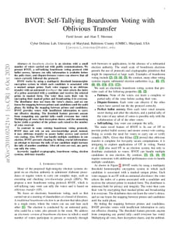 BVOT: Self-Tallying Boardroom Voting with Oblivious Transfer