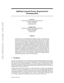 Splitting Gaussian Process Regression for Streaming Data