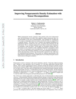 Improving Nonparametric Density Estimation with Tensor Decompositions