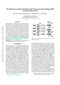The Sequence-to-Sequence Baseline for the Voice Conversion Challenge
  2020: Cascading ASR and TTS