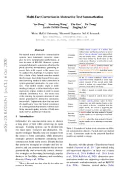 Multi-Fact Correction in Abstractive Text Summarization