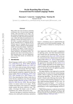On the Branching Bias of Syntax Extracted from Pre-trained Language
  Models