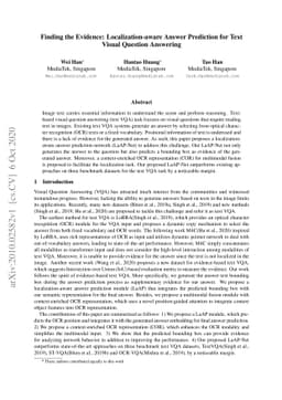 Finding the Evidence: Localization-aware Answer Prediction for Text
  Visual Question Answering
