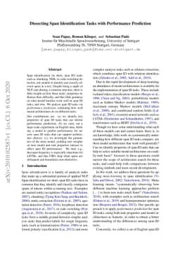 Dissecting Span Identification Tasks with Performance Prediction