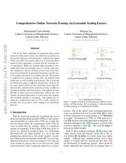 Comprehensive Online Network Pruning via Learnable Scaling Factors