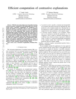 Efficient computation of contrastive explanations