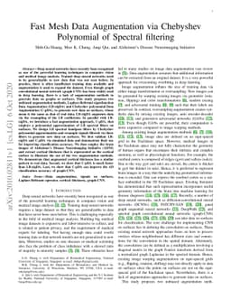Fast Mesh Data Augmentation via Chebyshev Polynomial of Spectral
  filtering