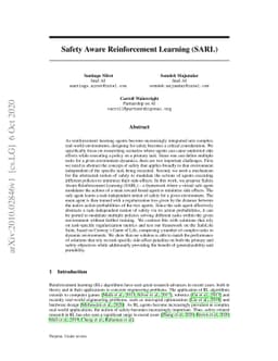 Safety Aware Reinforcement Learning (SARL)