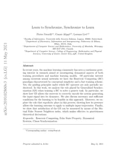 Learn to Synchronize, Synchronize to Learn