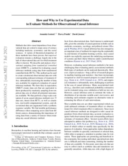 How and Why to Use Experimental Data to Evaluate Methods for
  Observational Causal Inference