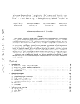 Instance-Dependent Complexity of Contextual Bandits and Reinforcement
  Learning: A Disagreement-Based Perspective