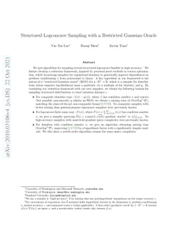Structured Logconcave Sampling with a Restricted Gaussian Oracle