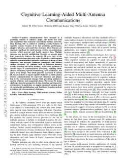 Cognitive Learning-Aided Multi-Antenna Communications