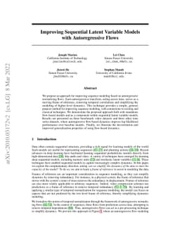 Improving Sequential Latent Variable Models with Autoregressive Flows