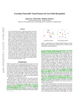 Learning Clusterable Visual Features for Zero-Shot Recognition