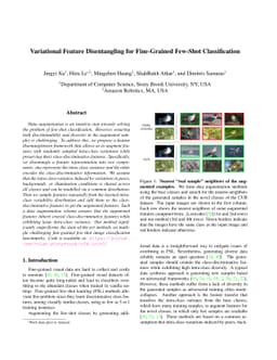 Variational Feature Disentangling for Fine-Grained Few-Shot
  Classification