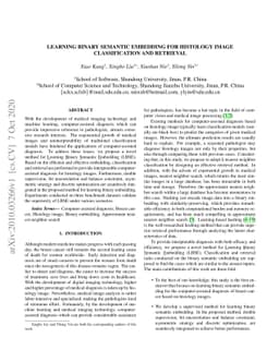Learning Binary Semantic Embedding for Histology Image Classification
  and Retrieval