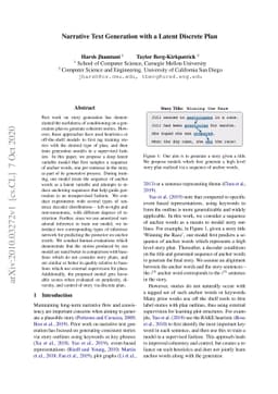Narrative Text Generation with a Latent Discrete Plan