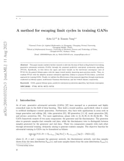 A method for escaping limit cycles in training GANs