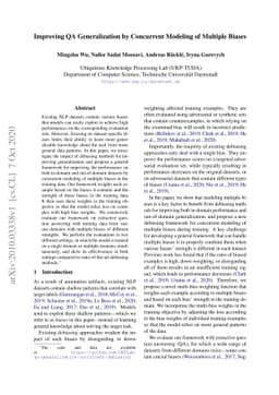 Improving QA Generalization by Concurrent Modeling of Multiple Biases