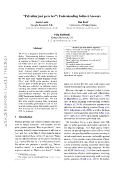"I'd rather just go to bed": Understanding Indirect Answers