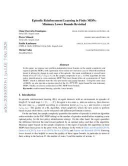 Episodic Reinforcement Learning in Finite MDPs: Minimax Lower Bounds
  Revisited