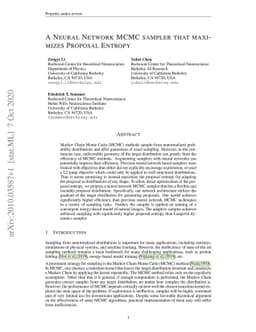 A Neural Network MCMC sampler that maximizes Proposal Entropy