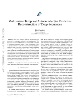 Multivariate Temporal Autoencoder for Predictive Reconstruction of Deep
  Sequences