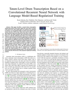 Tatum-Level Drum Transcription Based on a Convolutional Recurrent Neural
  Network with Language Model-Based Regularized Training