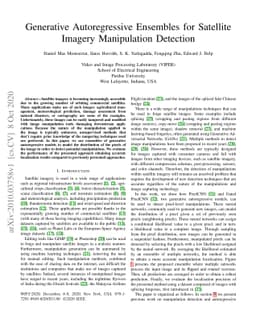 Generative Autoregressive Ensembles for Satellite Imagery Manipulation
  Detection