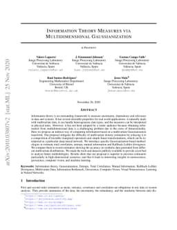 Information Theory Measures via Multidimensional Gaussianization