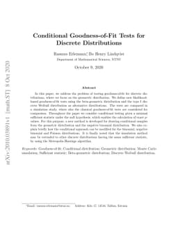 Conditional Goodness-of-Fit Tests for Discrete Distributions
