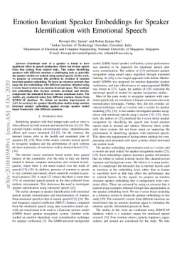 Emotion Invariant Speaker Embeddings for Speaker Identification with
  Emotional Speech