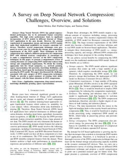 A Survey on Deep Neural Network Compression: Challenges, Overview, and
  Solutions